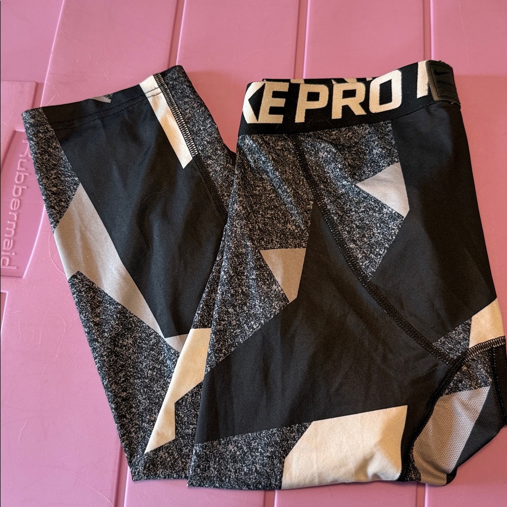 Nike Pro Black and White Compression Pants